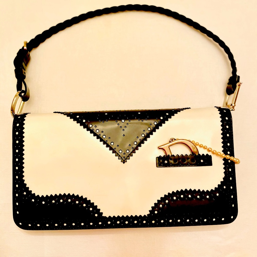 ‼️‼️SOLD Dior vintage black and white patent bag